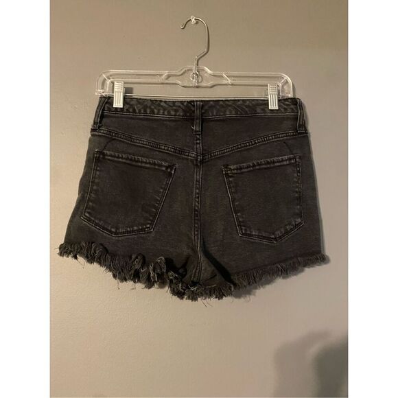 Mossimo Supply Co Black Distressed High Rise Short Denim Shorts Size 8 - Picture 3 of 4